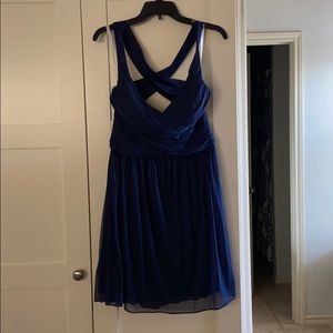 Mesh Short Bridesmaids Dress with Crisscross Back